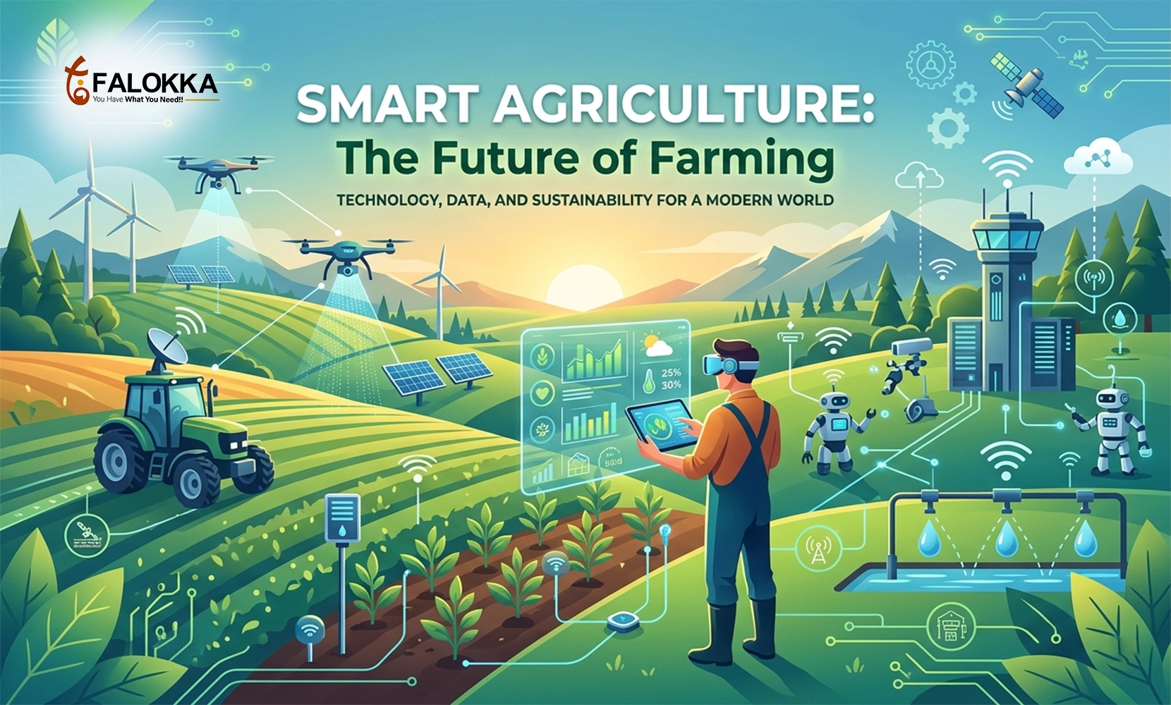 Smart agriculture technology used in modern farming fields