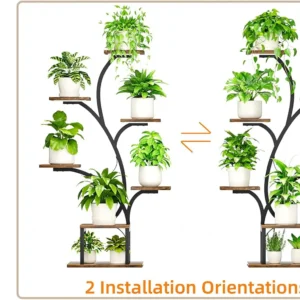 7-tier indoor plant stand with grow lights for home or patio