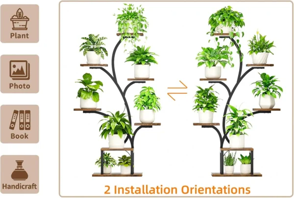 7-tier indoor plant stand with grow lights for home or patio