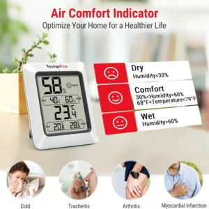 TempPro TP50 Digital Hygrometer indoor thermometer and humidity monitor
