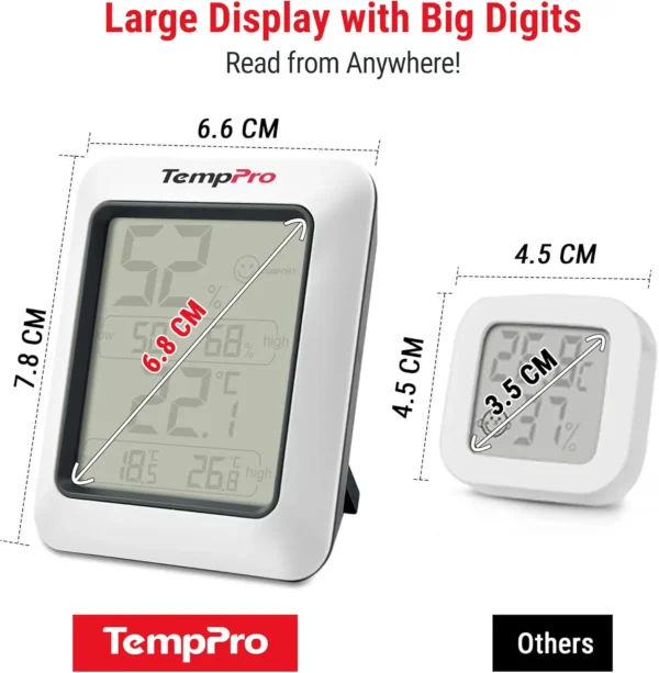 TempPro TP50 Digital Hygrometer indoor thermometer and humidity monitor