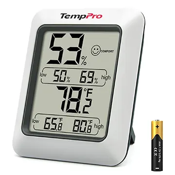 TempPro TP50 Digital Hygrometer indoor thermometer and humidity monitor