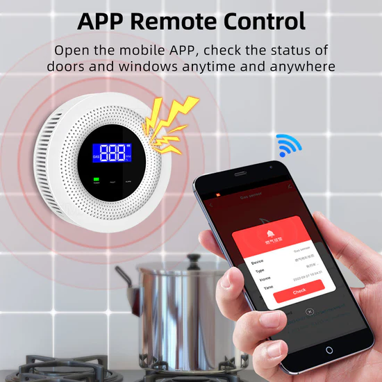 tuya smart gas sensor mobile app alert wifi notification system