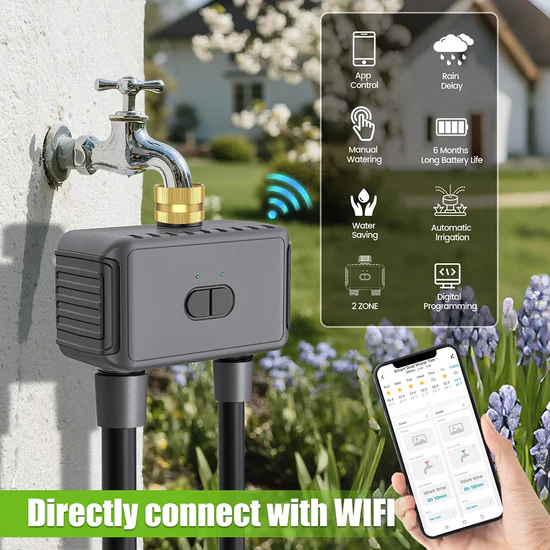 Smart irrigation timer WiFi dual outlet SGW08WF garden watering system
