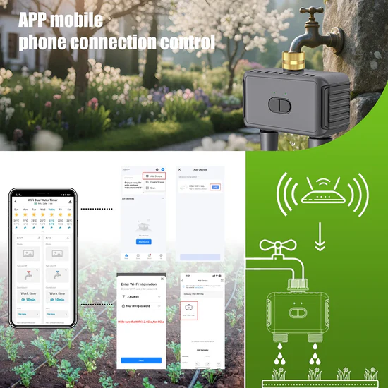 Smart irrigation timer WiFi dual outlet SGW08WF garden watering system
