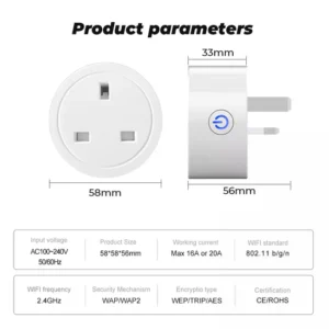 tuya smart plug 20A product packaging uk wifi socket device